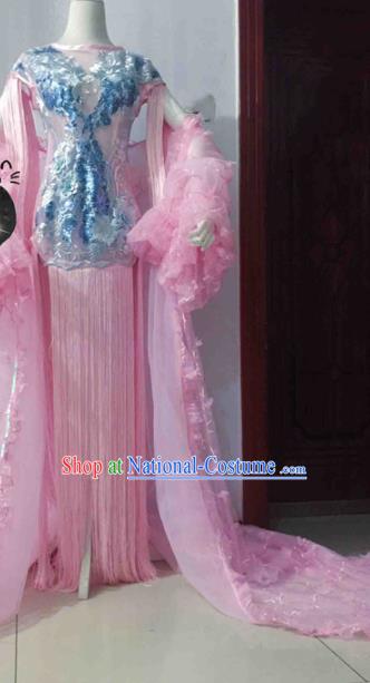 Traditional Halloween Cosplay Costume Ancient Princess Pink Hanfu Dress for Women