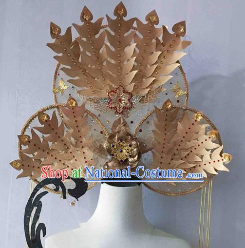 Chinese Traditional Hair Accessories Modern Fancywork Golden Phoenix Coronet Ancient Imperial Consort Hairpins for Women