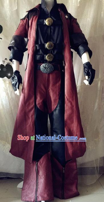 Chinese Traditional Cosplay Knight Black Costume Ancient Swordsman Hanfu Clothing for Men