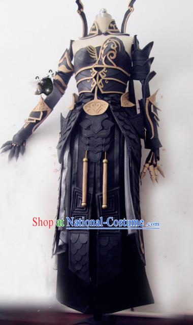 Chinese Traditional Cosplay Female General Armour Costume Ancient Swordswoman Hanfu Dress for Women