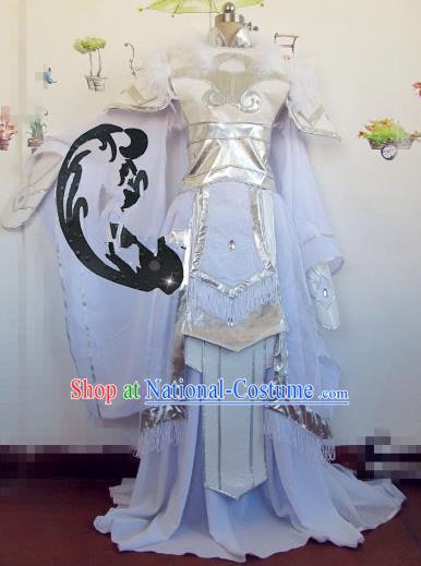 Chinese Traditional Cosplay Princess Wedding Costume Ancient Peri White Hanfu Dress for Women