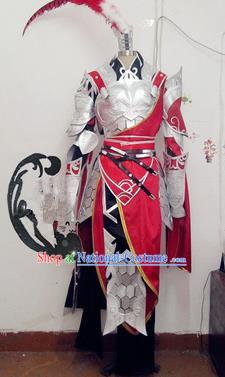 Chinese Traditional Cosplay General Armour Costume Ancient Swordsman Hanfu Clothing for Men