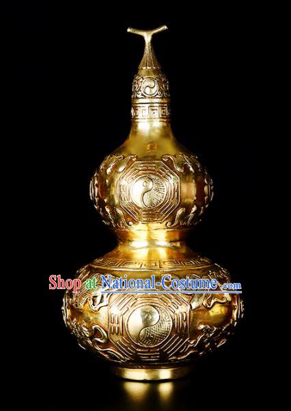 Chinese Traditional Feng Shui Calabash Items Taoism Bagua Brass Cucurbit Decoration