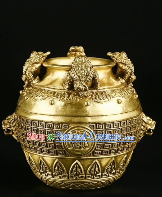 Chinese Traditional Feng Shui Items Taoism Bagua Brass Canister Decoration