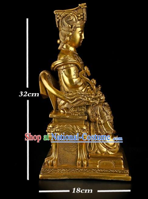 Chinese Traditional Feng Shui Items Buddhism Brass Heavenly Queen Mother Statue Decoration