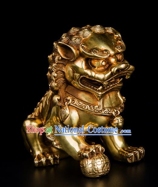 Chinese Traditional Feng Shui Items Taoism Brass Lions Bagua Decoration