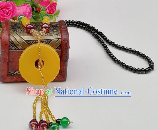 Chinese Traditional Ethnic Jewelry Accessories Beeswax Necklace for Women