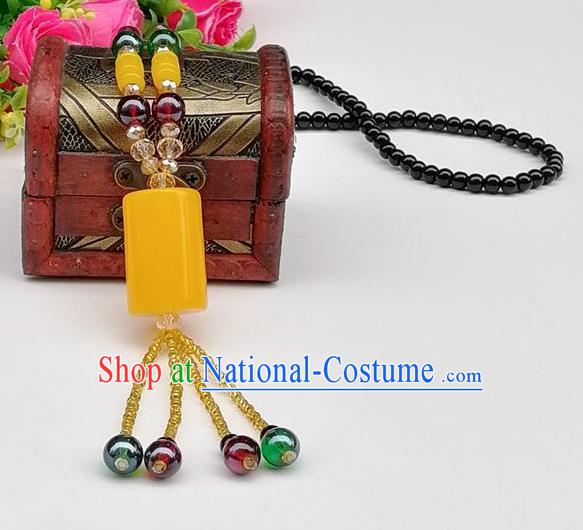 Chinese Traditional Ethnic Jewelry Accessories Beeswax Tassel Necklace for Women