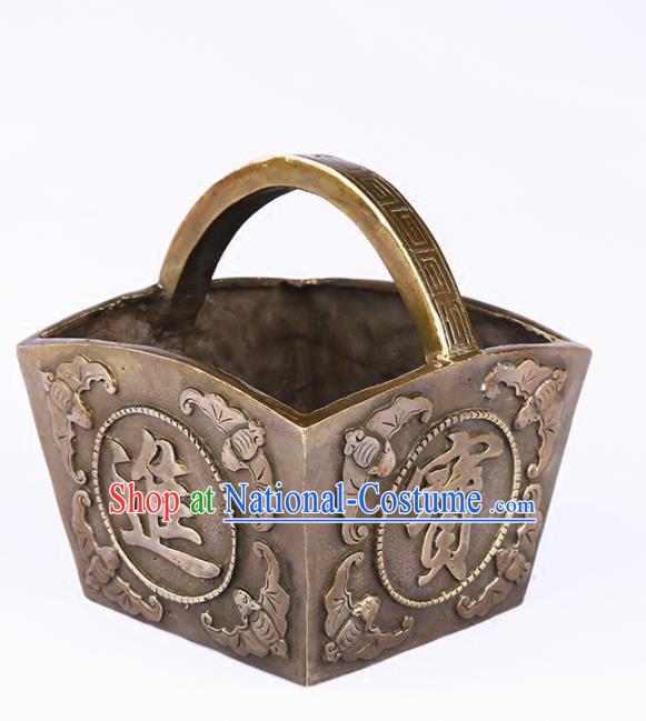 Chinese Traditional Feng Shui Items Buddhism Brass Bucket Decoration