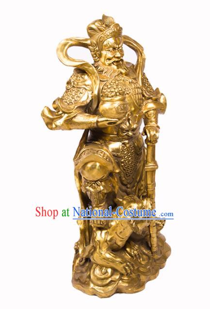 Chinese Traditional Feng Shui Items Bagua Decoration Wealth God Brass Statue