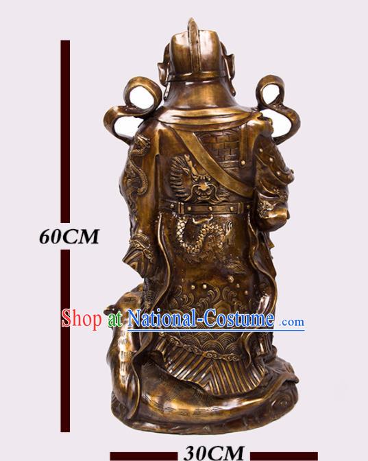 Chinese Traditional Feng Shui Items Bagua Decoration Taoism Wealth God Brass Statue