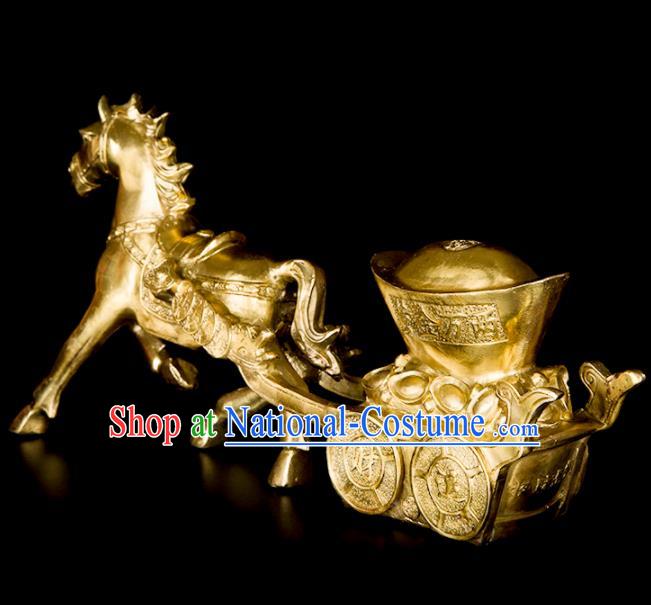 Chinese Traditional Feng Shui Items Taoism Bagua Brass Horse Decoration