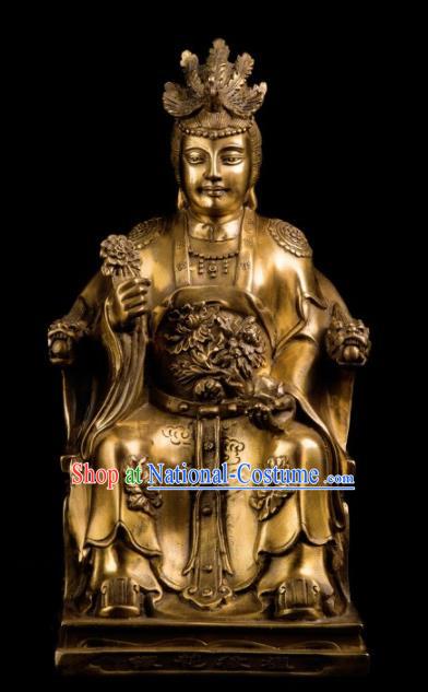 Chinese Traditional Feng Shui Items Taoism Bagua Decoration Brass Queen Mother Statue