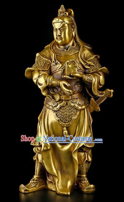 Chinese Traditional Feng Shui Items Taoism Brass God Erlang Statue Decoration