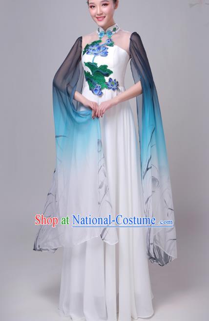 Chinese Traditional Lotus Dance Costume Classical Dance Group Dance Chorus Dress for Women