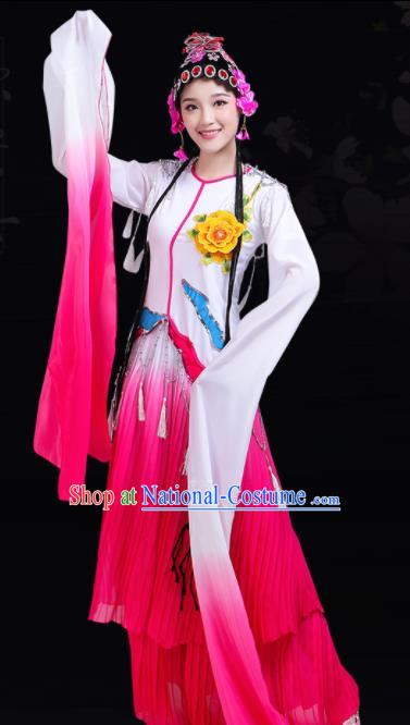 Chinese Traditional Beijing Opera Rosy Costume Classical Dance Group Dance Dress for Women