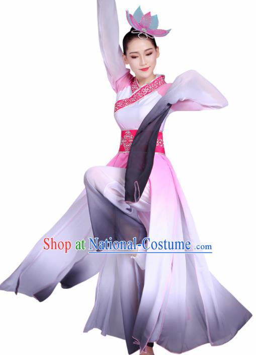 Chinese Traditional Stage Performance Costume Classical Dance Water Sleeve Pink Dress for Women