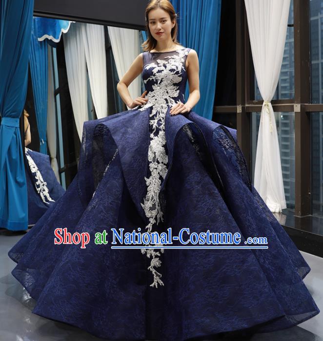 Top Grade Compere Royalblue Bubble Full Dress Princess Wedding Dress Costume for Women