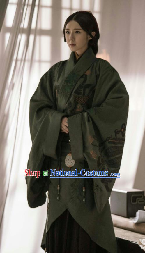 Chinese Ancient Dowager The Lengend of Haolan Warring States Period Historical Costume and Headpiece Complete Set