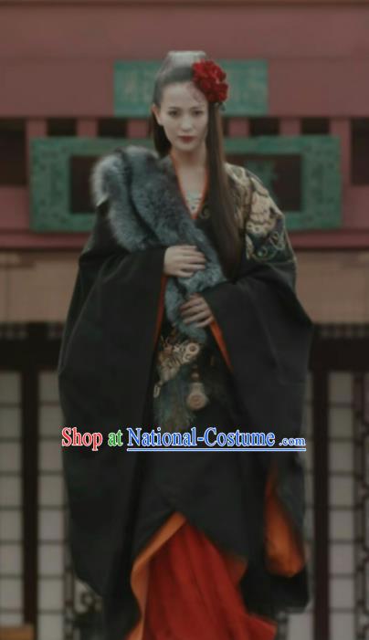 Chinese Ancient Court Princess The Lengend of Haolan Warring States Period Historical Costume and Headpiece Complete Set