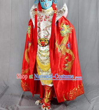 Chinese Traditional Sichuan Opera Embroidered Red Cloak and Costume Face Changing Clothing Complete Set for Men