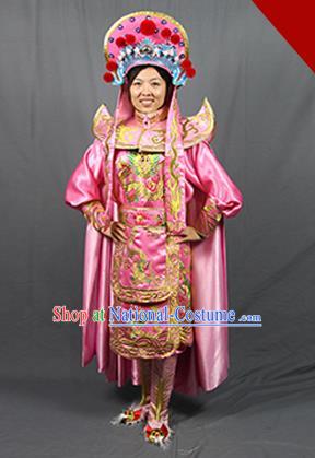 Chinese Traditional Sichuan Opera Pink Costume Face Changing Clothing Complete Set for Women