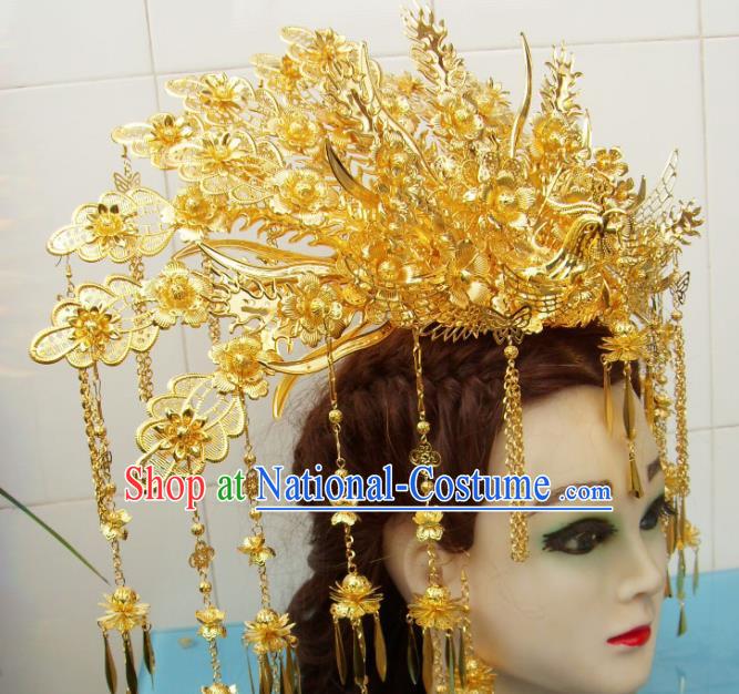 Chinese Traditional Goddess Phoenix Coronet Hairpins Ancient Queen Hair Accessories for Women