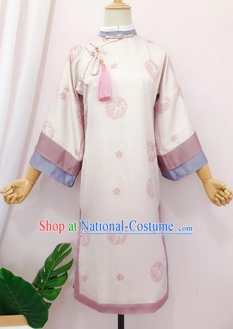 Chinese Traditional Hanfu Dress Ancient Qing Dynasty Manchu Palace Princess Embroidered Costume for Women