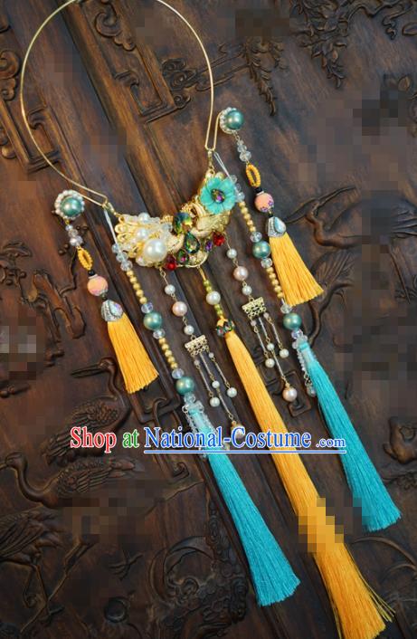 Chinese National Jewelry Accessories Traditional Hanfu Tassel Necklace for Women