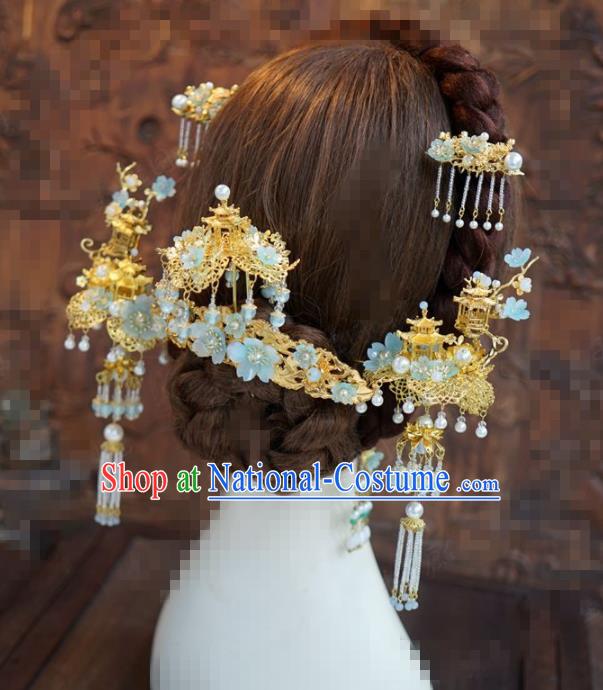 Chinese Traditional Handmade Hair Accessories Ancient Queen Luxury Hairpins Headwear Complete Set for Women