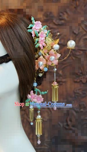 Chinese Traditional Hair Accessories Ancient Palace Tassel Step Shake Hairpins Headwear for Women