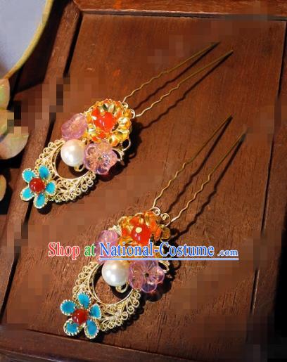 Chinese Traditional Palace Hair Accessories Hair Clips Ancient Hairpins Headwear for Women