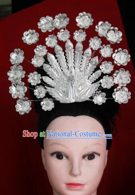 Chinese Traditional Ethnic Wedding Phoenix Coronet Hair Accessories Miao Nationality Bride Hairpins for Women