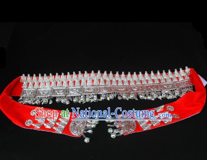 Chinese Traditional Ethnic Miao Nationality Red Hair Clasp Wedding Bride Hairpins for Women