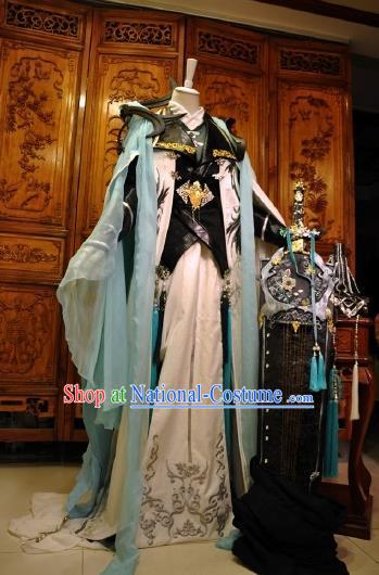 Chinese Traditional Cosplay Royal Highness Knight Costume Ancient Swordsman Clothing for Men