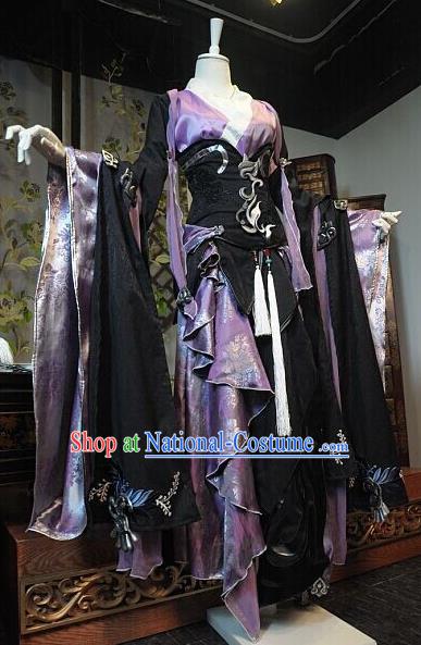 Chinese Traditional Cosplay Heroine Peri Princess Costume Ancient Swordswoman Dress for Women