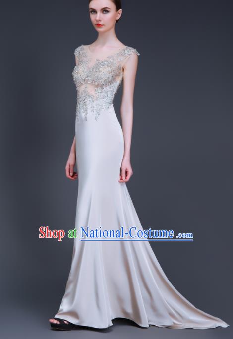 Professional Compere Full Dress Top Grade Modern Dance Costume Princess Wedding Dress for Women