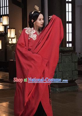 The Lengend Of Haolan Chinese Ancient Palace Lady Hanfu Dress Warring States Period Historical Costume and Headpiece for Women