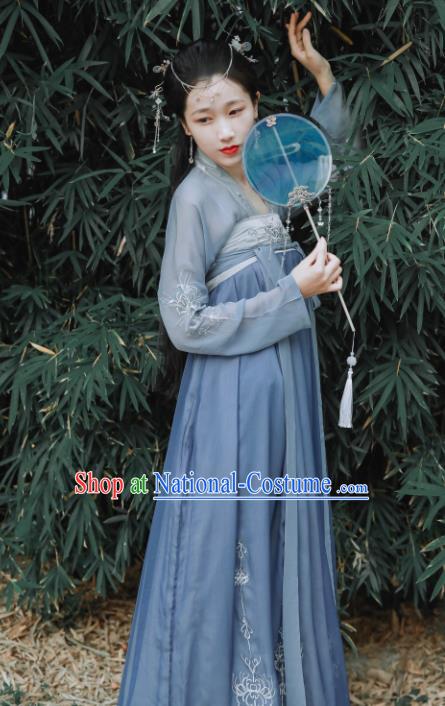 Chinese Traditional Tang Dynasty Court Lady Embroidered Historical Costume Ancient Princess Hanfu Dress for Women