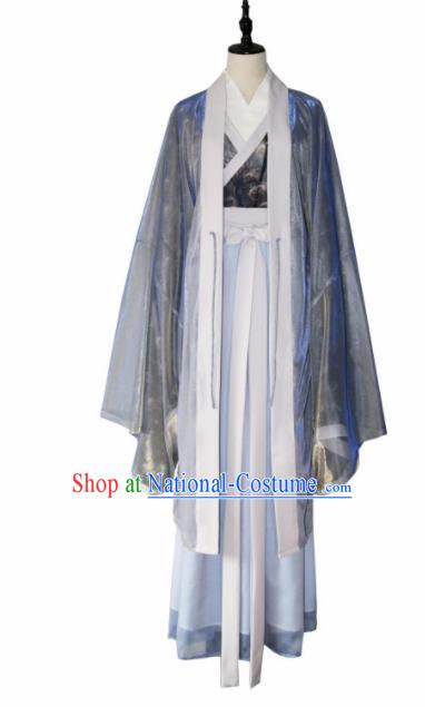 Traditional Chinese Jin Dynasty Historical Costume Ancient Nobility Lady Swordswoman Hanfu Dress for Women