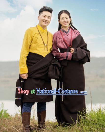 Chinese Traditional Tibetan Wedding Robes Zang Nationality Heishui Dance Ethnic Costumes for Women for Men