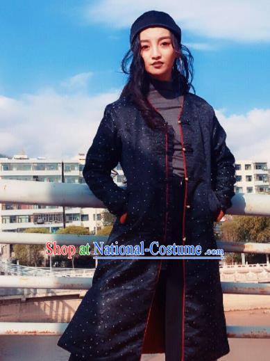 Chinese Traditional Ethnic Female Black Dust Coat Zang Nationality Costume for Women