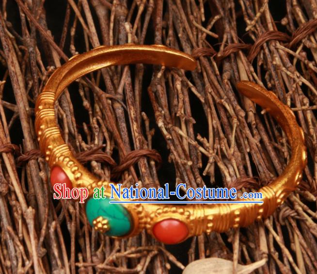 Chinese Traditional Tibetan Ethnic Jewelry Accessories Zang Nationality Bracelet for Women