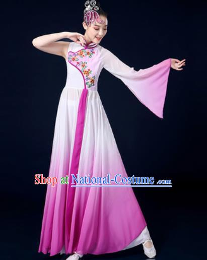 Chinese Traditional Classical Dance Purple Dress Umbrella Dance Stage Performance Costume for Women