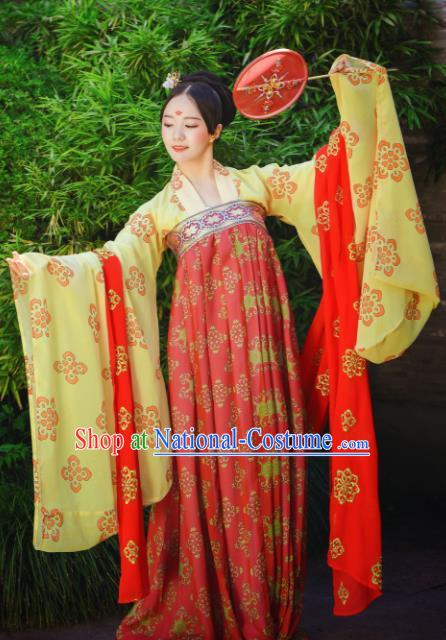 Traditional Chinese Tang Dynasty Imperial Consort Historical Costumes Ancient Bride Hanfu Dress for Women