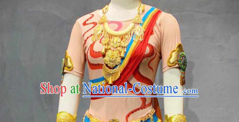 Asian Classical White Tara Deity Costume and Accessories Complete Set