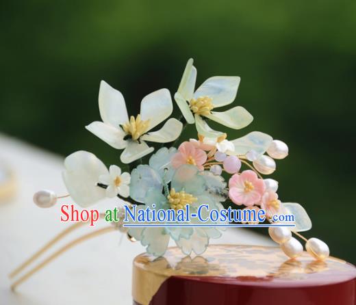 Traditional Chinese Hanfu Pearls Peony Hair Clip Hair Accessories Ancient Princess Hairpins for Women