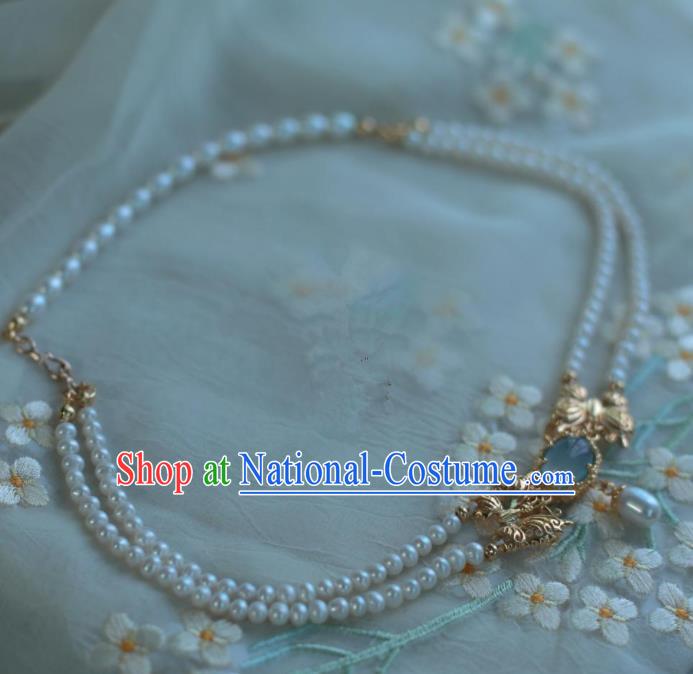 Traditional Chinese Hanfu Accessories Ancient Princess Pearls Necklace for Women