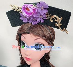 Traditional Chinese Handmade Qing Dynasty Hair Accessories Ancient Palace Princess Purple Peony Hair Clasp for Women