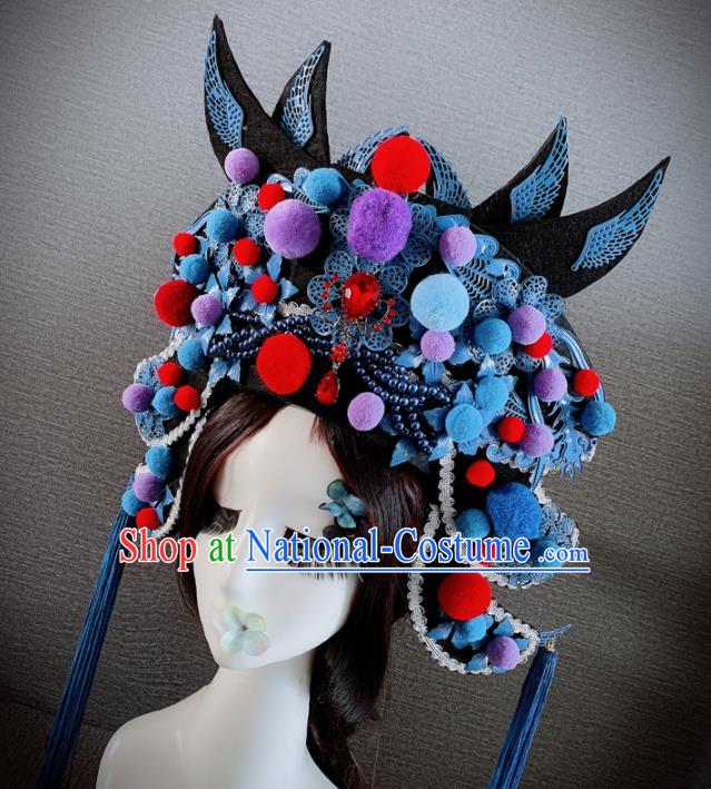 Chinese Handmade Ancient Queen Luxury Phoenix Coronet Hair Accessories Halloween Modern Fancywork Headwear for Women